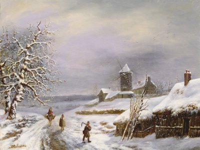 Scena invernale con figure da Louis Claude Mallebranche